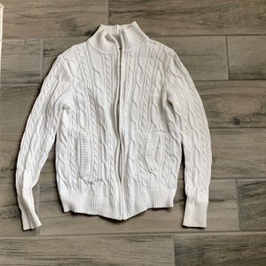 French Laundry ivory zip up sweater